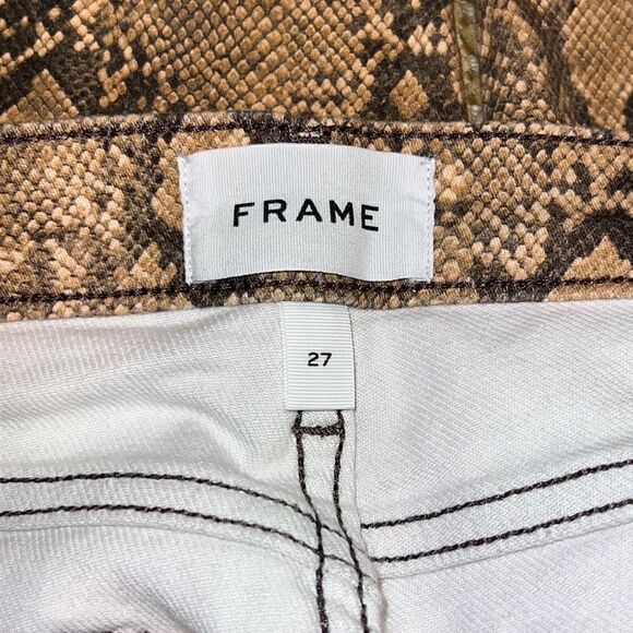 New FRAME High-Rise Snake-Effect Jeans Size 27 - Picture 10 of 16